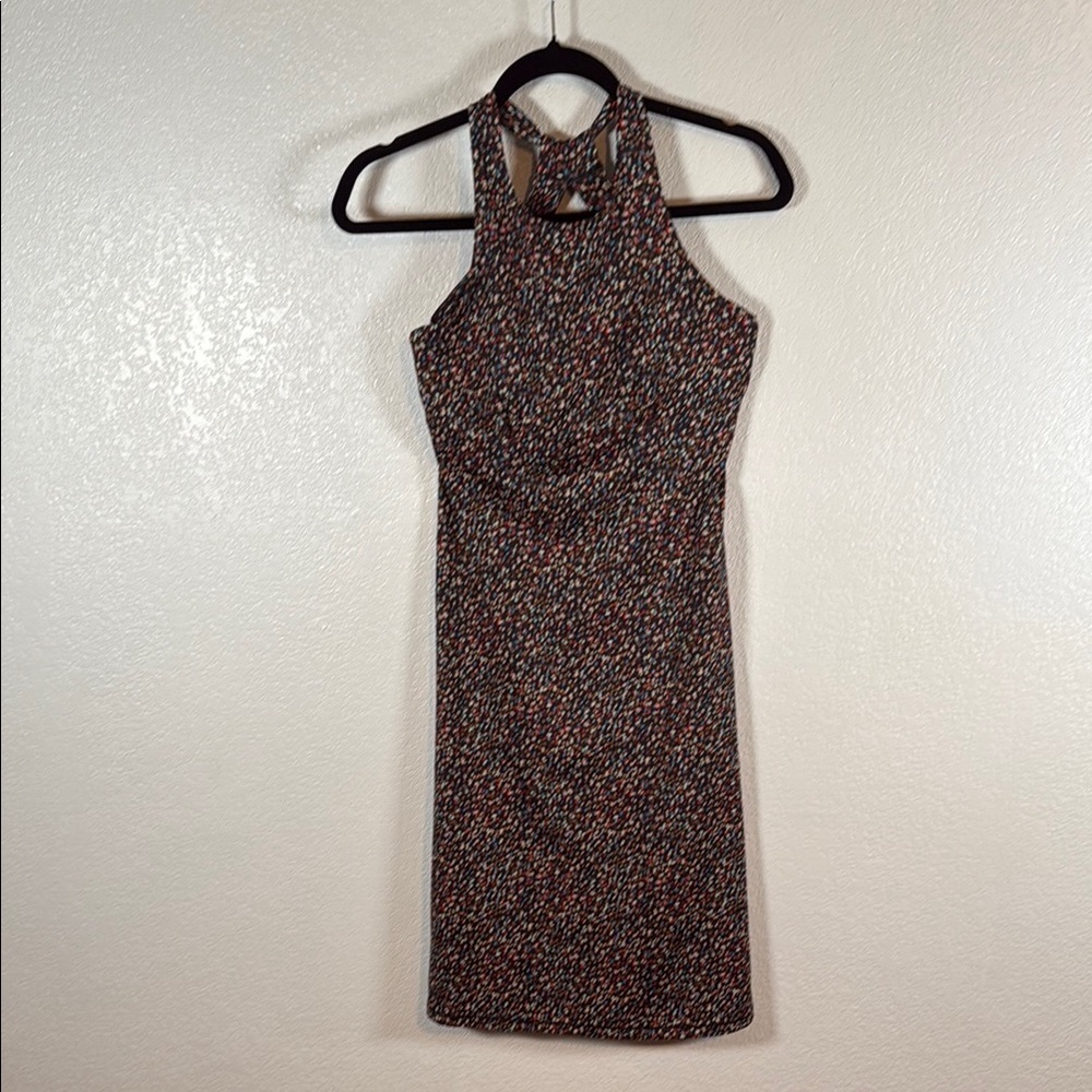 Prana Multi Color Confetti Activewear Dress Built In Bra Size XS Pockets